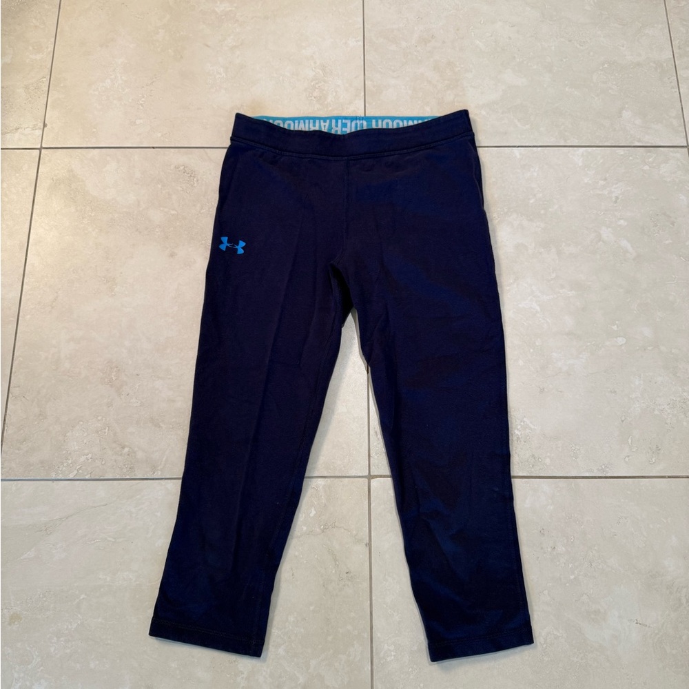 Under Armour Y2K Athleisure Activewear Sporty Navy Capris Leggings